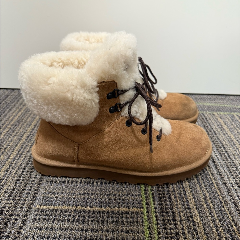 UGG Classic Mini Alpine Bootie Tan/ light brown women’s size 10